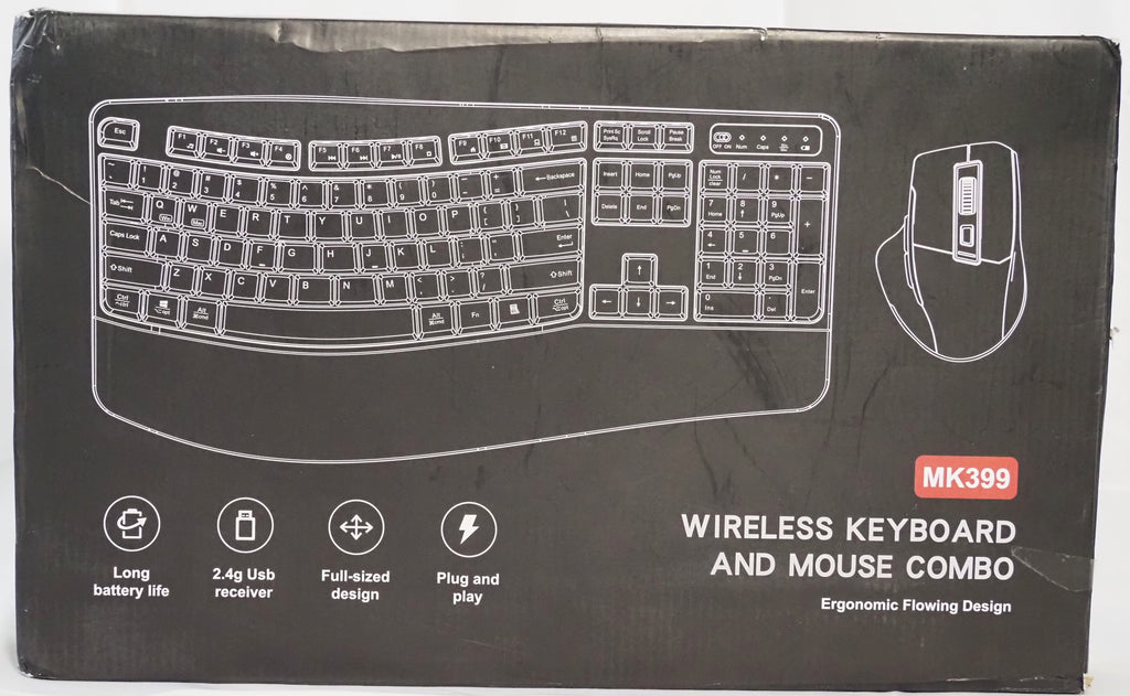 Wireless Keyboard & Mouse – Black | Ergonomic, Plug & Play