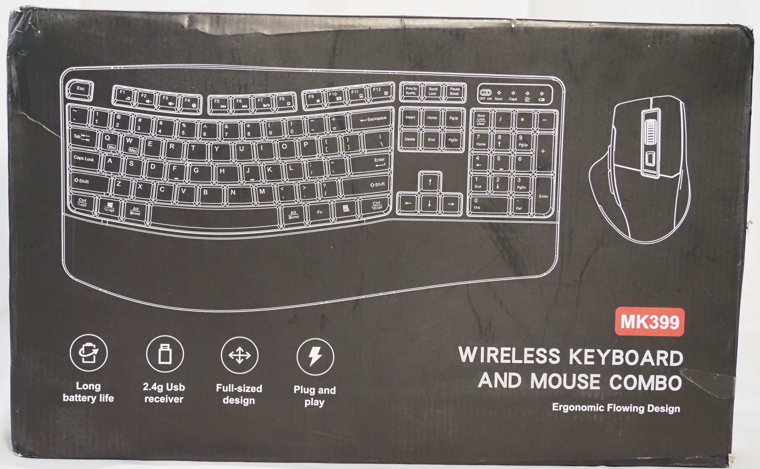 Wireless Keyboard & Mouse – Black | Ergonomic, Plug & Play