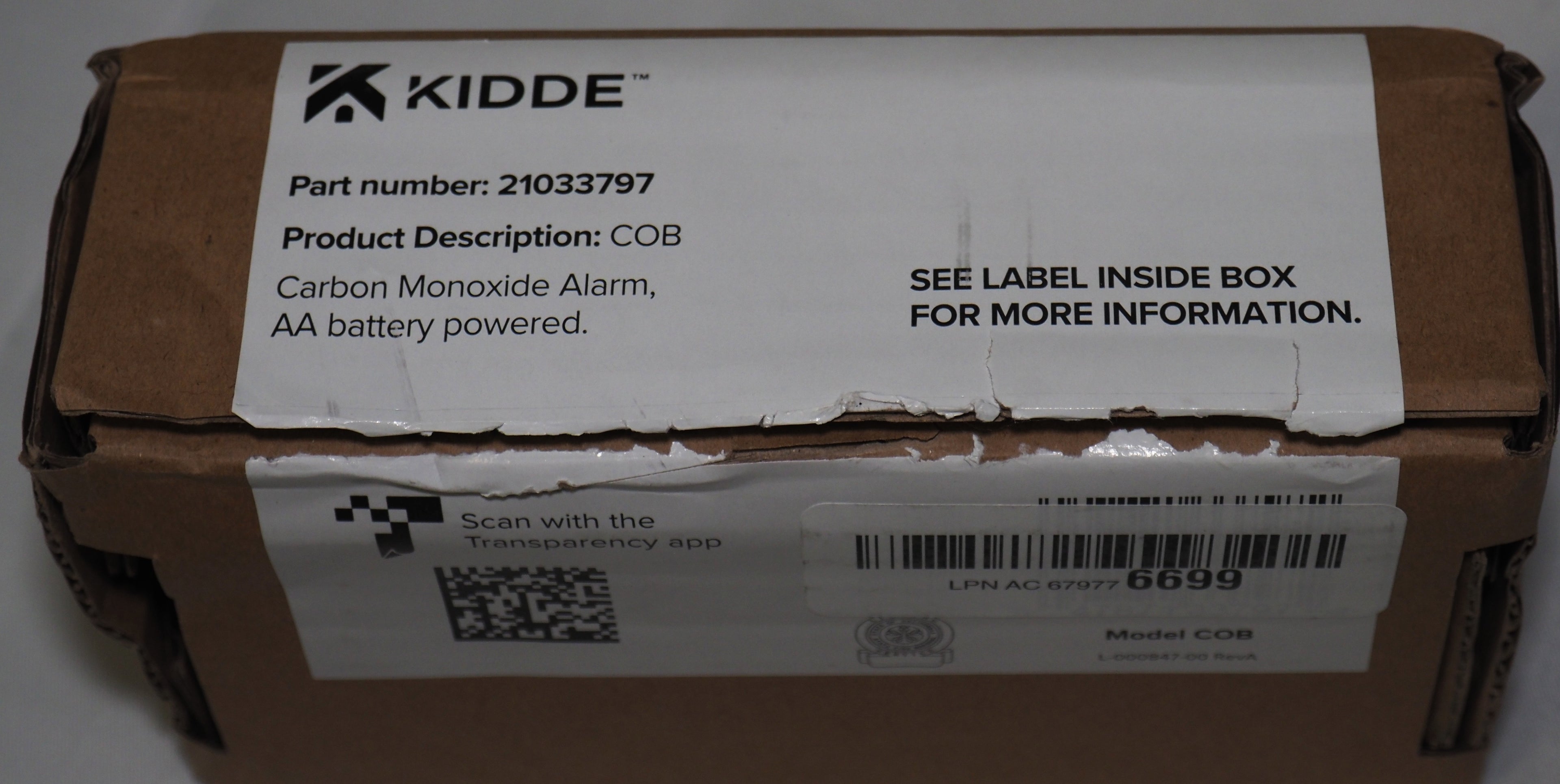 Kidde Carbon Monoxide Alarm